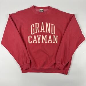 Vintage Oarsman 913 Grand Cayman Crewneck Sweatshirt Faded Red/Coral Medium USA